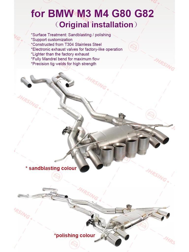 BMW M3/M4 G80/G82 3.0T Cat-Back Exhaust with Original Valve Installation