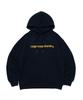 Felpa con cappuccio logo autentico vintage (Blu Navy/Giallo)