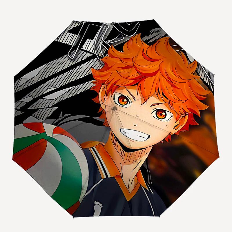 Volleyball, Anime Automatic Opening and Closing, 8 rib Structure Portable Umbrella, Suitable for Men and Women in All Seasons Perfect Gift