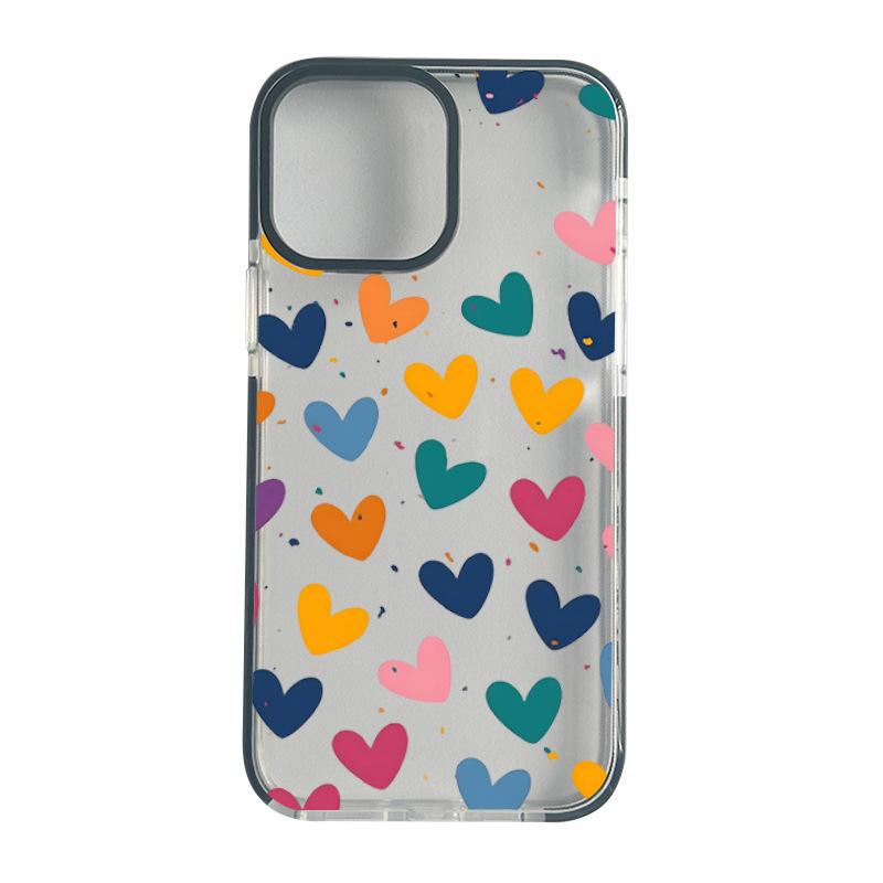 Fashion ins wind tpu transparent mobile phone case apple 16promax color love iphone17 soft case protective case