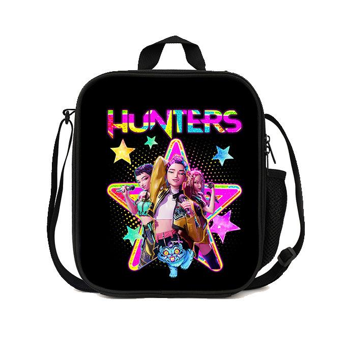 Gedruckte Hexenjäger K-Pop Essensbeutel, Studentin Huntrix Kpop Picknicktasche Kühltasche, Thermoisolierbeutel