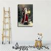 Image of Santa Claus Poster Canvas Print Christmas Wall Art Wall Christmas Pictures Home Bedroom Living Room Wall Decoration (Framed,16×24inch)