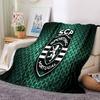 Sporting football Crest Flannel Blanket, Soft Polyester, Modern Design, All-Season for Camping, Travel, Gifts for holidays or birthdays