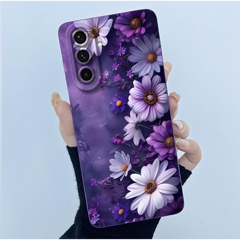 For Samsung Galaxy A37 A57 5G Case Fashion Simplicity Oil Painting Flower Silicone Soft Casing New Design Shockproof Back Cover