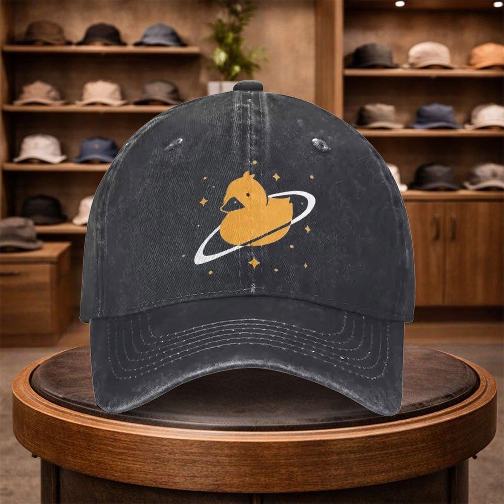 Mens Cosmic Little Duck Planet Baseball Cap Outdoor Fashion Adjustable Casual Hat Urban Style Lightweight Fashionable Duckb