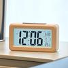 Digital alarm clock battery-operated wooden desk temperature detection electronic easy carry suitable bedroom bedside table office children family