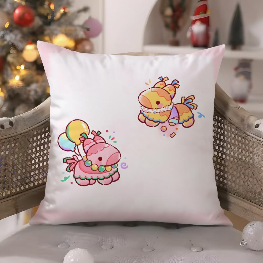 Festive Cartoon Chinese Dragon Print Pillow Case Comfort Sofa Bed Silky Elegant Invisible Zipper Decorative Cushion Cover