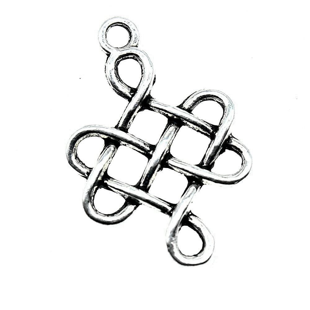 Chinese Knot Charms Antique Alloy Pendants For Traditional Lucky Jewelry