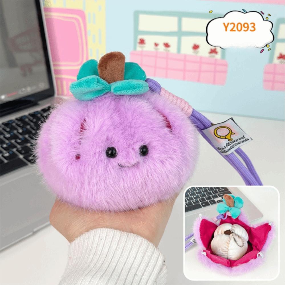 Simulation Peelable Orange Plush Soft Filled Fruit Plush Toy Backpack Pendant