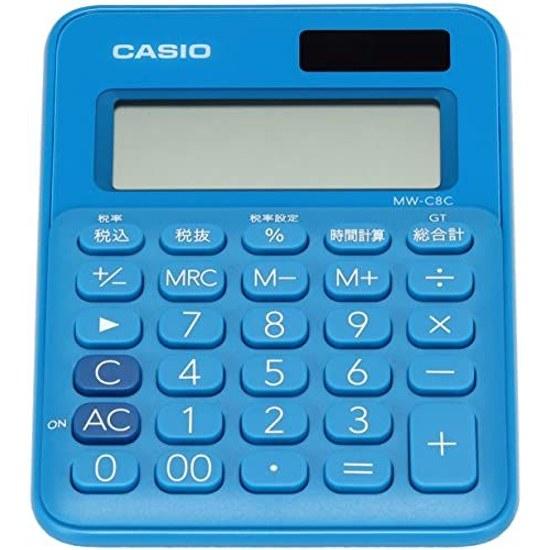 Casio Colorful Calculator Lake Blue 10-Digit Mini Just Type MW-C8C-BU-N