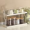 Countertop Shelf Organizer Carbon Steel 2 Tier Multifunctional Kitchen Spice Rack for Bedroom