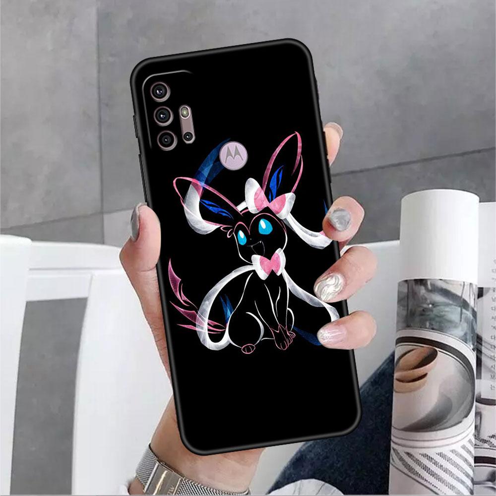 Coque Anime Pokemon Japon pour Motorola G30 G60 G22 G9 Play G82 G52 G8 G9 G50 One Fusion Edge 20 Noir Soft Phone Capas Silicone