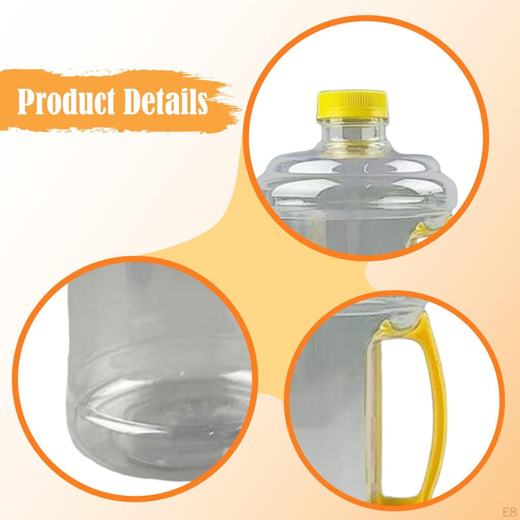Reusable Water Bottle Jug 1.5L Easy Grip Carry Empty Versatile with Screw Cap Bucket for
