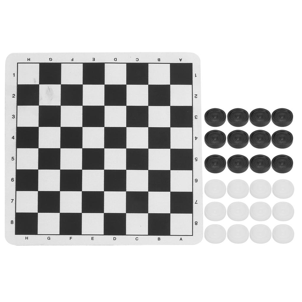Draughts Collapsible Checkers Set Folding Chessboard Checkers for Kids Children Adults