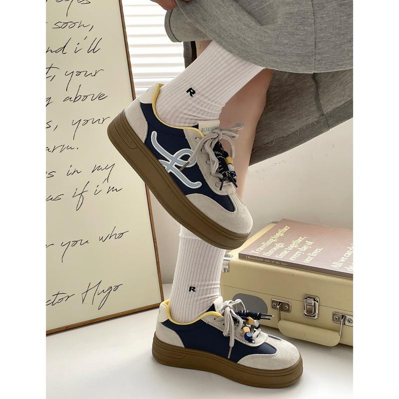 Autumn New Wasteland Style Fashion Commuting Versatile Casual Board Shoes Platform Round Head Lace-up