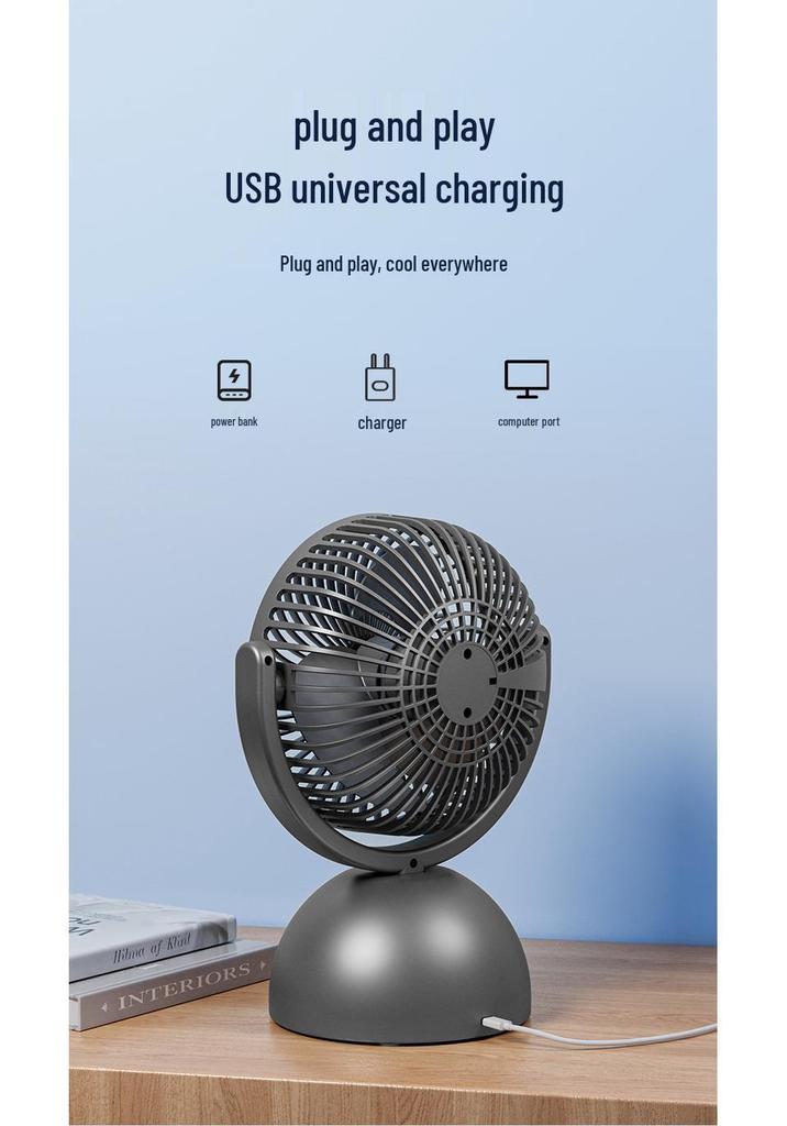 Silent USB Wall-Mounted Multi-functional Fan with Long Battery Life and Smart Digital Display