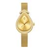 Yalalusi Teardrop Diamond Women's Gold Mesh Quartz Watch - Light Luxury, Waterproof, with Calendar