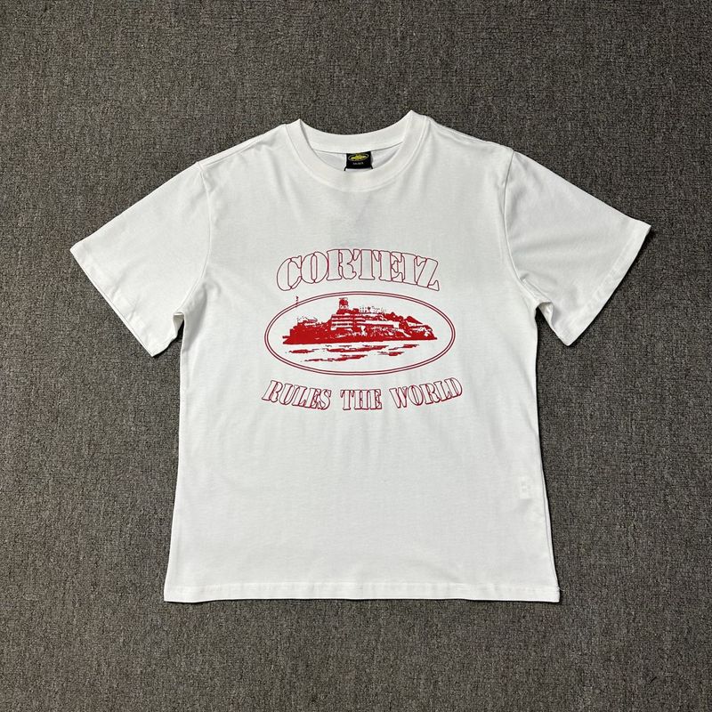 Corteiz Alcatraz Series T-shirt Short-sleeved Letter Logo Printed Men's and Women's Double Yarn Fashion Casual Short-sleeved Tide