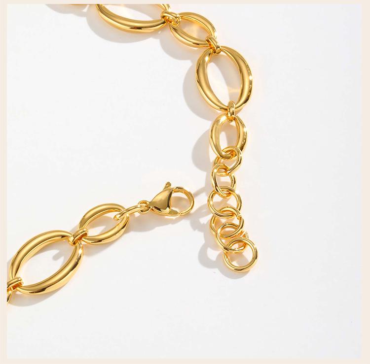 Stainless Steel Minimalist Chain Geometric Necklace for Women, 18k PVD Gold Plated Waterproof Jewelry Wholesale