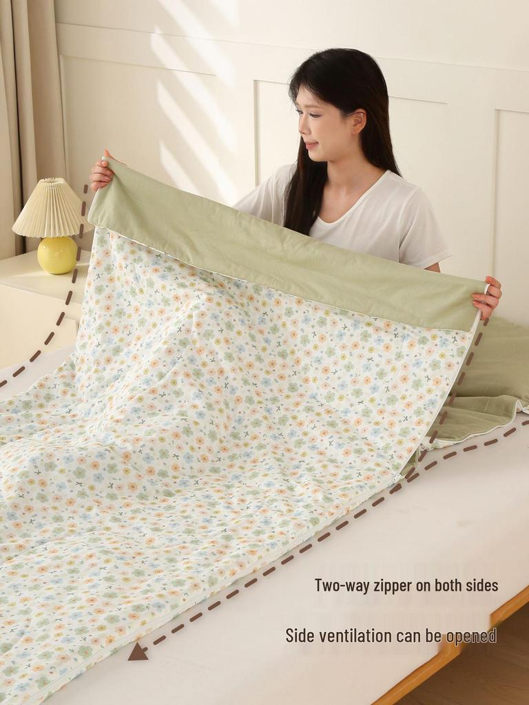 Pure Cotton Adult Plus Size Shoulder Protector & Anti-kick Sleeping Bag for Indoor/Outdoor Use