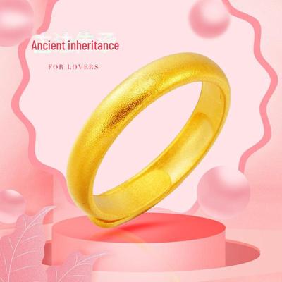 Antiker sandgestrahlter vergoldeter Damen-Pinky-Ring, langlebiges Kupfer, offenes Nischendesign