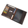 Custom RFID A4 Crazy Horse Leather Notebook Cover 13in iPad Pocket Card Slot Elastic Band 70-120 Sheets Folded Leaflet Binding