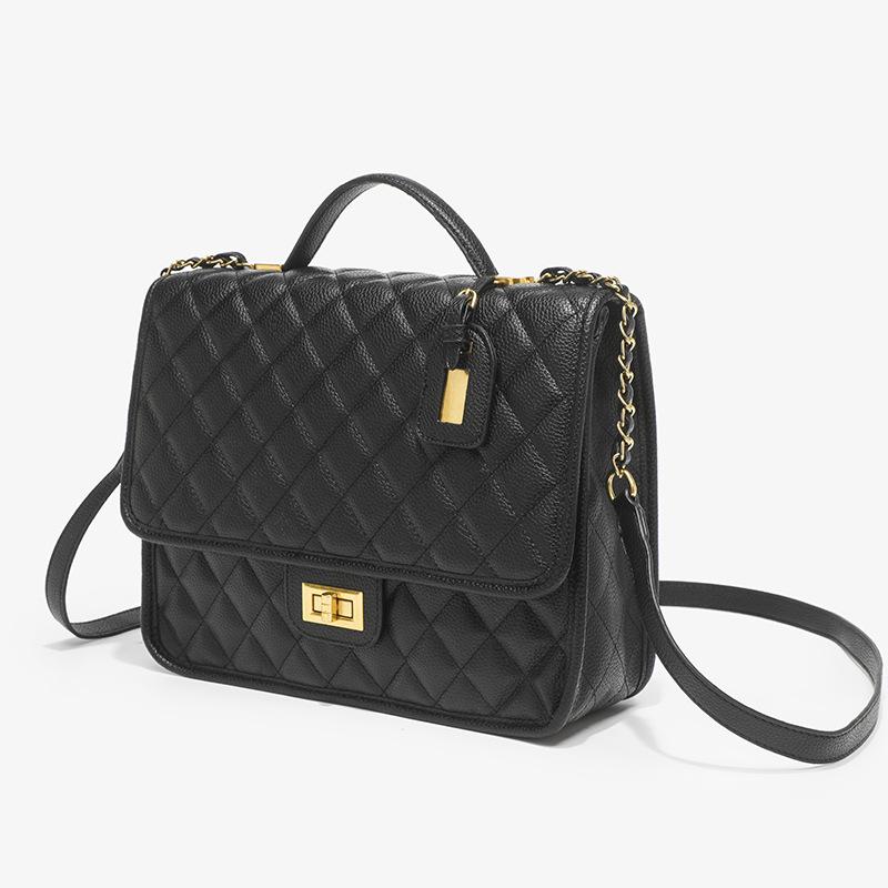 Women s backpack in style, fashionable quilted caviar chain bag, niche design, large capacity, light luxury women s bag