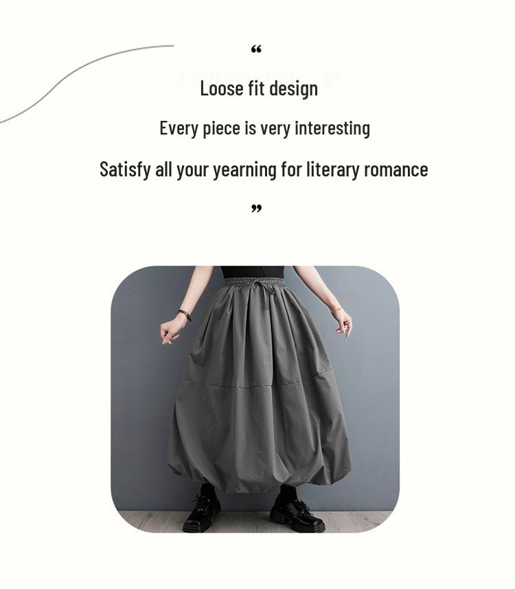 Plus Size Tummy-Concealing Slimming Midi Skirt for Spring/Autumn 2025 - Puffy Style