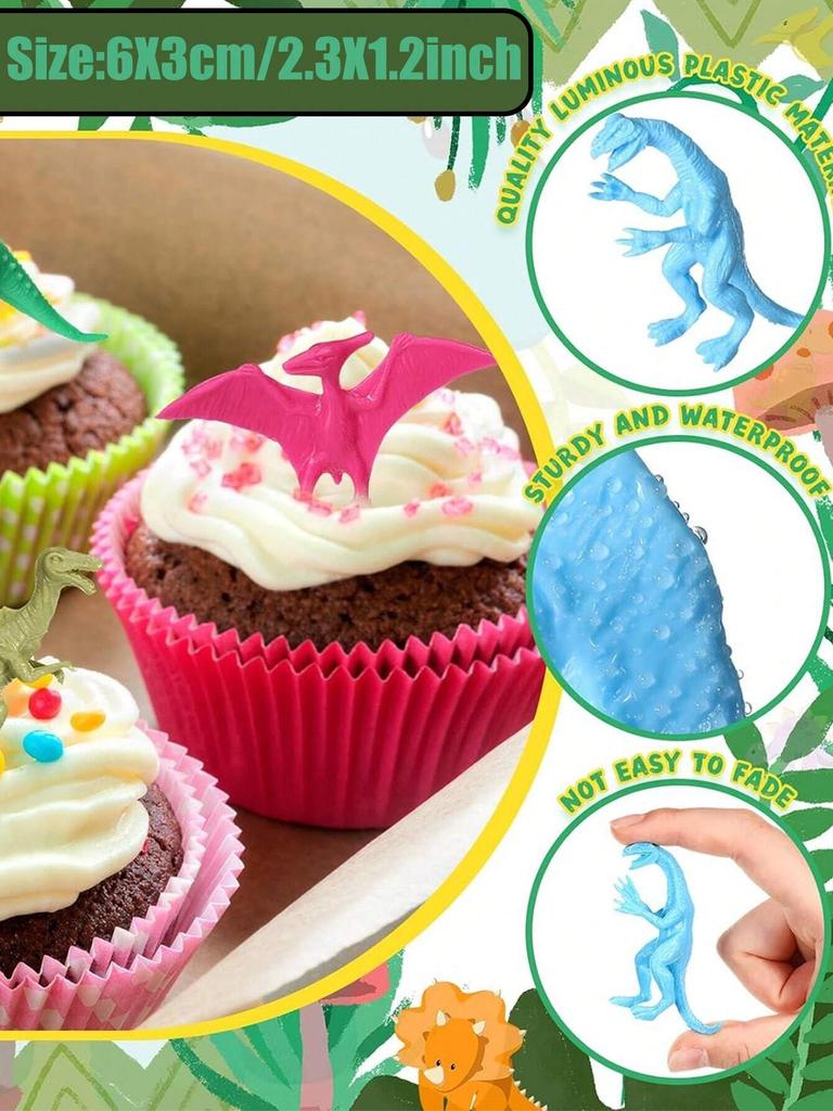 Mini Colorful Dinosaur Toys Triceratops Tyrannosaurus Solid Model Kids Cognitive Educational Toys Party Decor Cake decoration