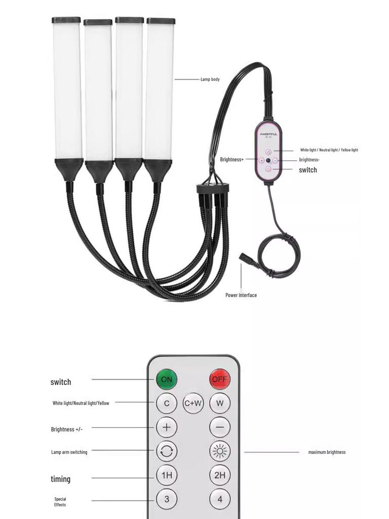 Ambitful Zhijie Four-Arm LED Fill Light for Streamers and Beauty Photography