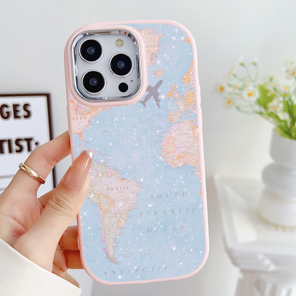 

LZ24 Карта траектории самолета искусство мягкий чехол для телефона Samsung S24 Ultra S23 Plus S21 A16 A54 A34 A05 Infinix Hot 40 30 защита объектива противоударный чехол Tecno POP7/POP 7 Pro