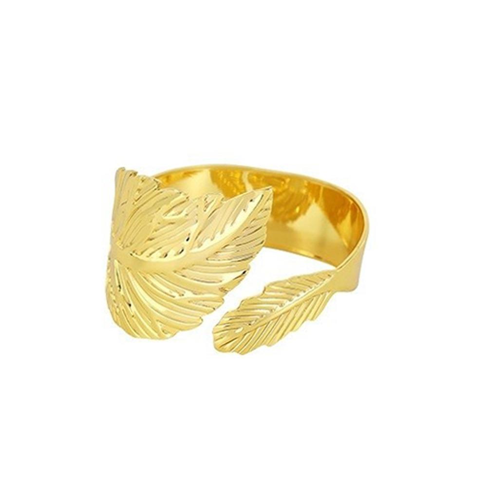 Metal Napkin Ring Buckles Gold Leaf Dinning Table Decoration  for Wedding Birthday Party