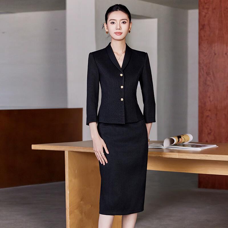 Ensemble tailleur court et jupe style français pour femme