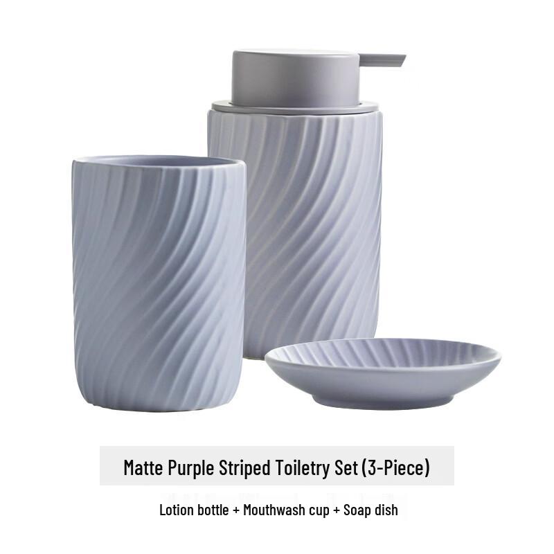 OLOEY Ceramic Bathroom Wash Set (3-Piece)