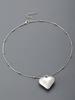 Exaggerated Heart Pearl Necklace with Irregular Hollow Design for Women