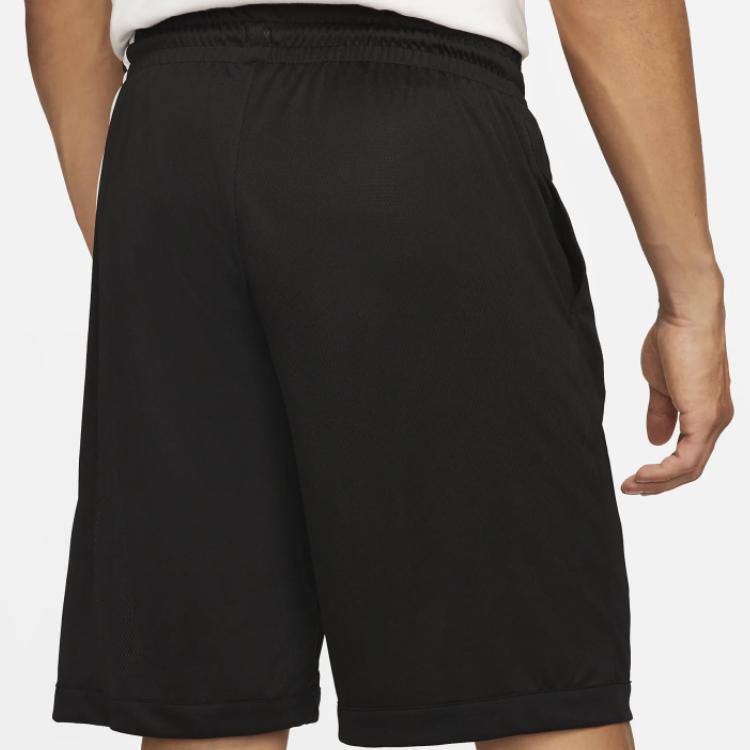 Nike Pantaloncini da Basket da Uomo con Stampa Logo Grande a Contrasto Fondi Nero DH6764-013
