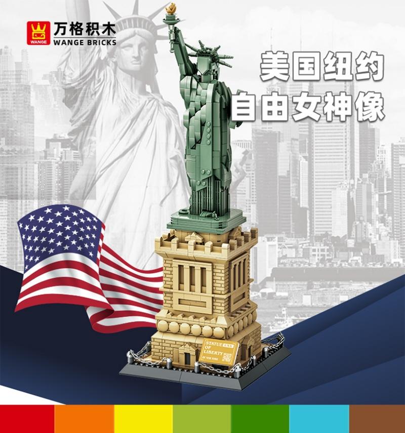 1409PCS The Statue of Liberty Architecture Large Collection Building Blocks Set Model Gift for Kids and Adults Compatible