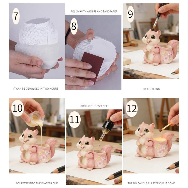 Easy Releasing Squirrel Silicone Mold Planter Molds Suitable for Creating Unique Resin Crafts and Decorative Holders