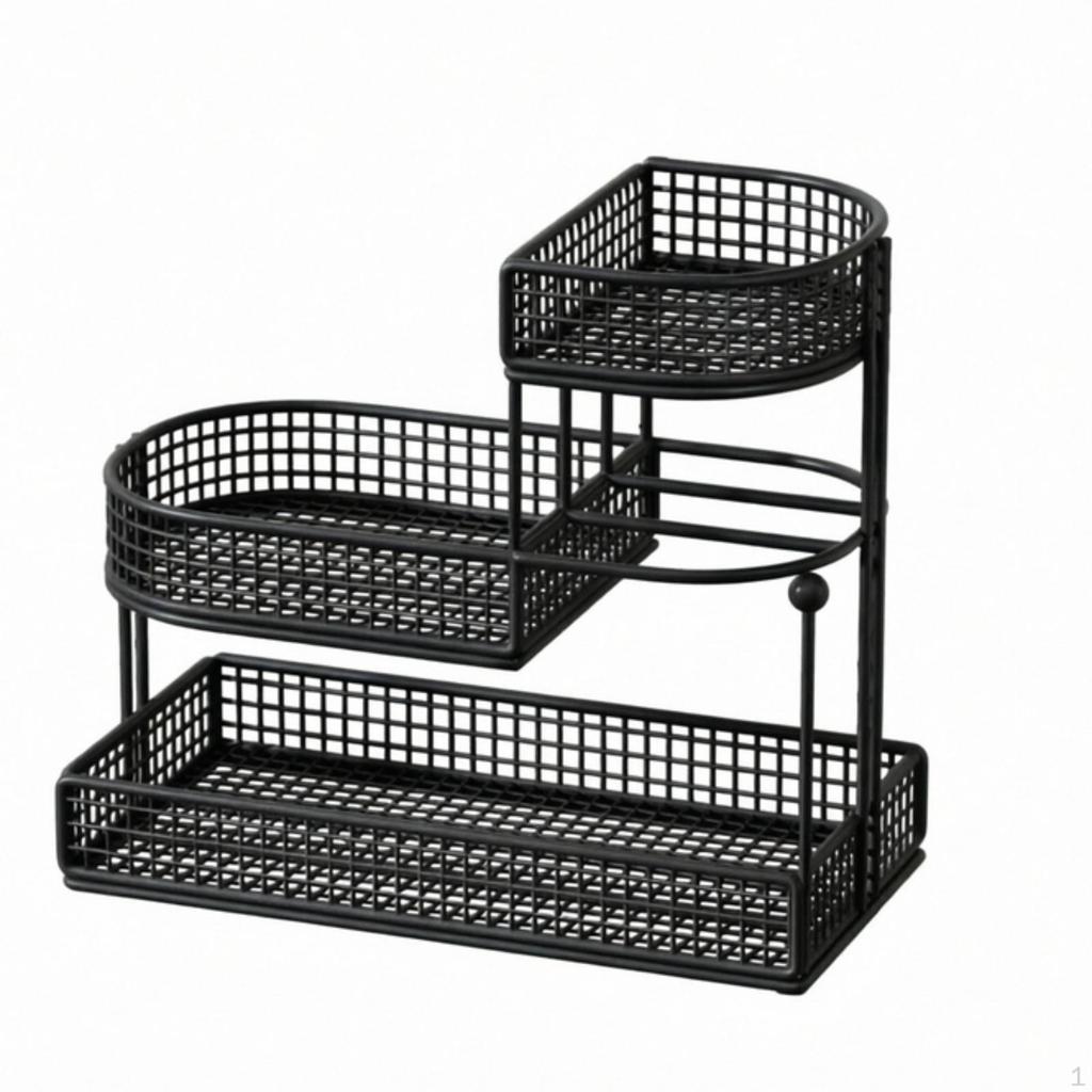 Arbeitsplatten-Make-up-Organizer Metall-Kosmetik-Aufbewahrungsregal mehrstufig 3 Etagen für Frauen,