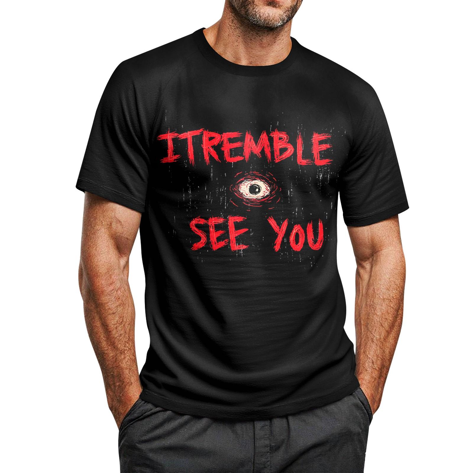 

Чоловіча футболка з принтом на Хелловін, з круглим вирізом, рукавом реглан та коротким рукавом XL