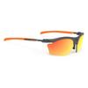 RUDY PROJECT Sports Sunglasses for Road and RYDON SLIM Graphite Frame with Polar 3FX HDR Multi Laser Orange Lenses Bikes, Cycling, Marathons, Jogging,
