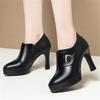 Fashion 7.5cm 9cm Heel Deep Mouth Women's Platform Pumps Women Shoes 2024 Fall Winter High Heels Shoes Ladies Office Party Shoes