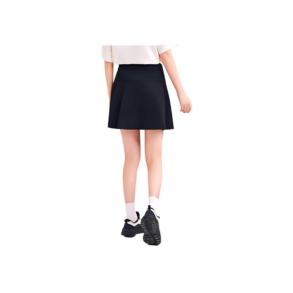Anta X Kirsh Collaboration Life Series Solid Color Mid Waist Pleated Breathable Casual Skirt Women skirts Black 162428207-2