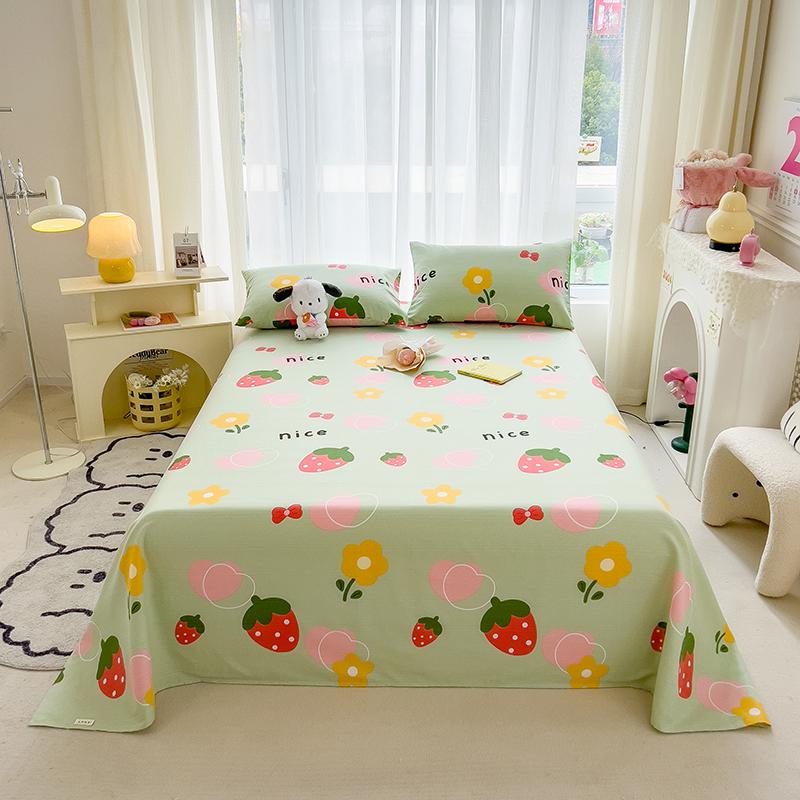 Painted Flowers 100% Cotton Bed Sheet Set Thickened Bedspread with Pillowcases Skin-friendly Breathable High Quality Bedding Set