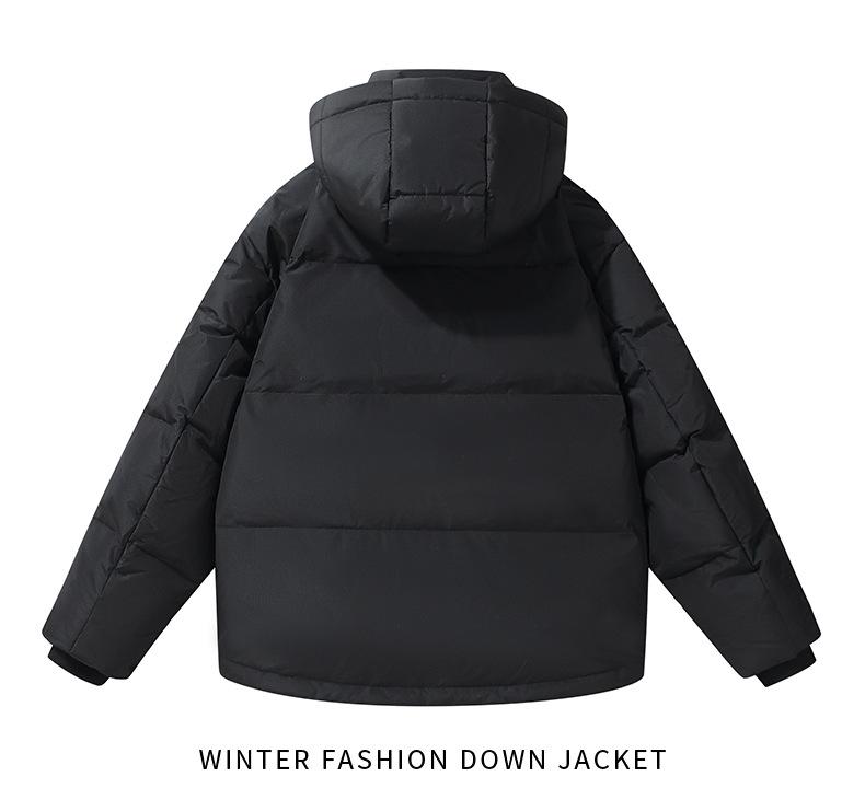 Men's 2025 Winter Thickened Hooded Down Jacket, Mid-Length, Fashionable Style for Couples