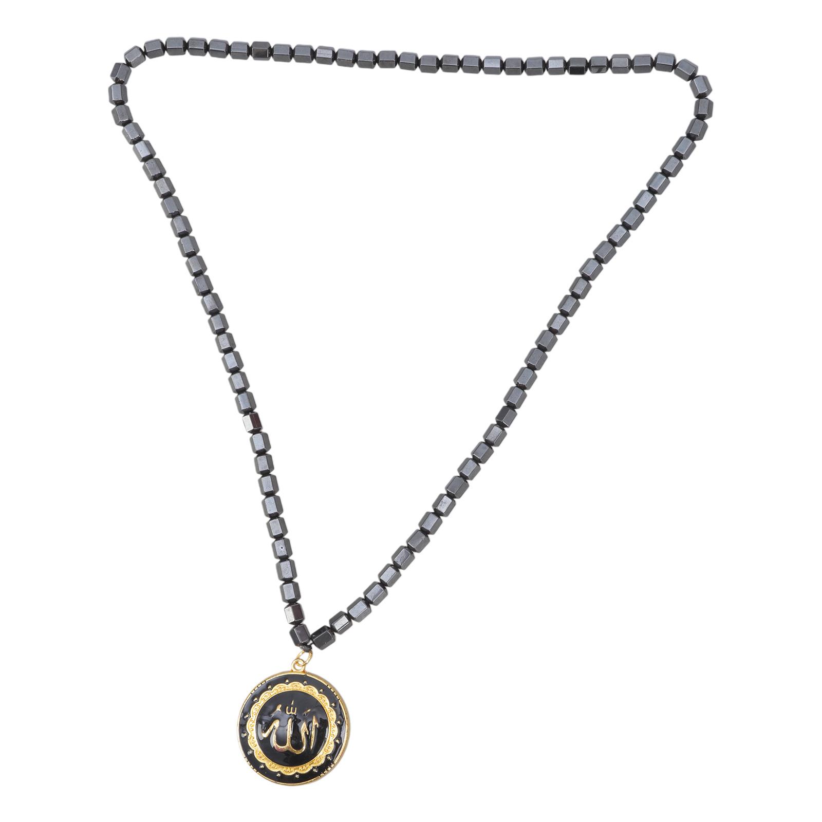 

Женское ожерелье из натурального камня Терагерц, круглая подвеска, минималистичная цепочка-кабель, ожерелье-свитер для повседневной носки чёрный