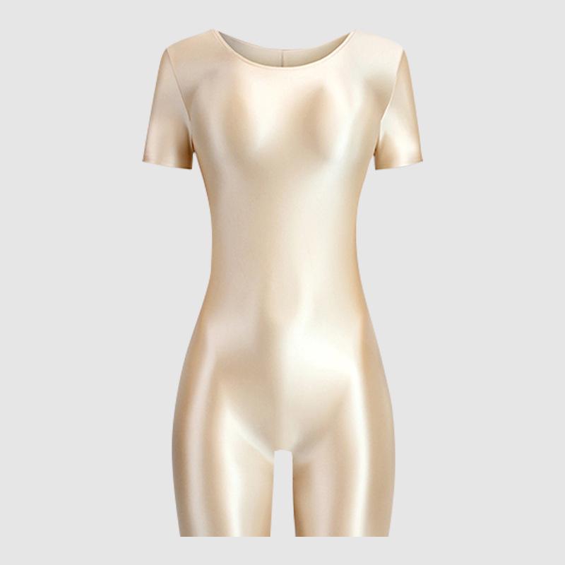 Glossy High-Elastic Bodysuit: Sleek Ballet & Yoga Dancewear