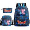 School Season Student Backpack Heat Transfer Backpack Satchel Pencil Bag Three-Piece Set