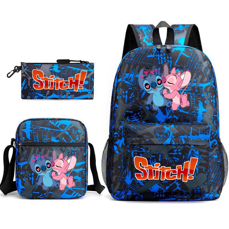 School Season Student Backpack Heat Transfer Backpack Satchel Pencil Bag Three-Piece Set