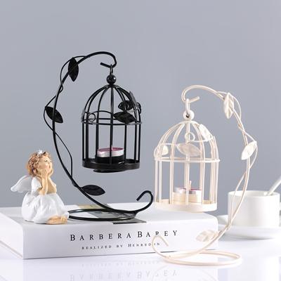 1pc Birdcage Candle Holder, Vintage Hollow Decorative Birdcage Decoration Lantern Hanging Candle Holder Home Wedding Centerpiece